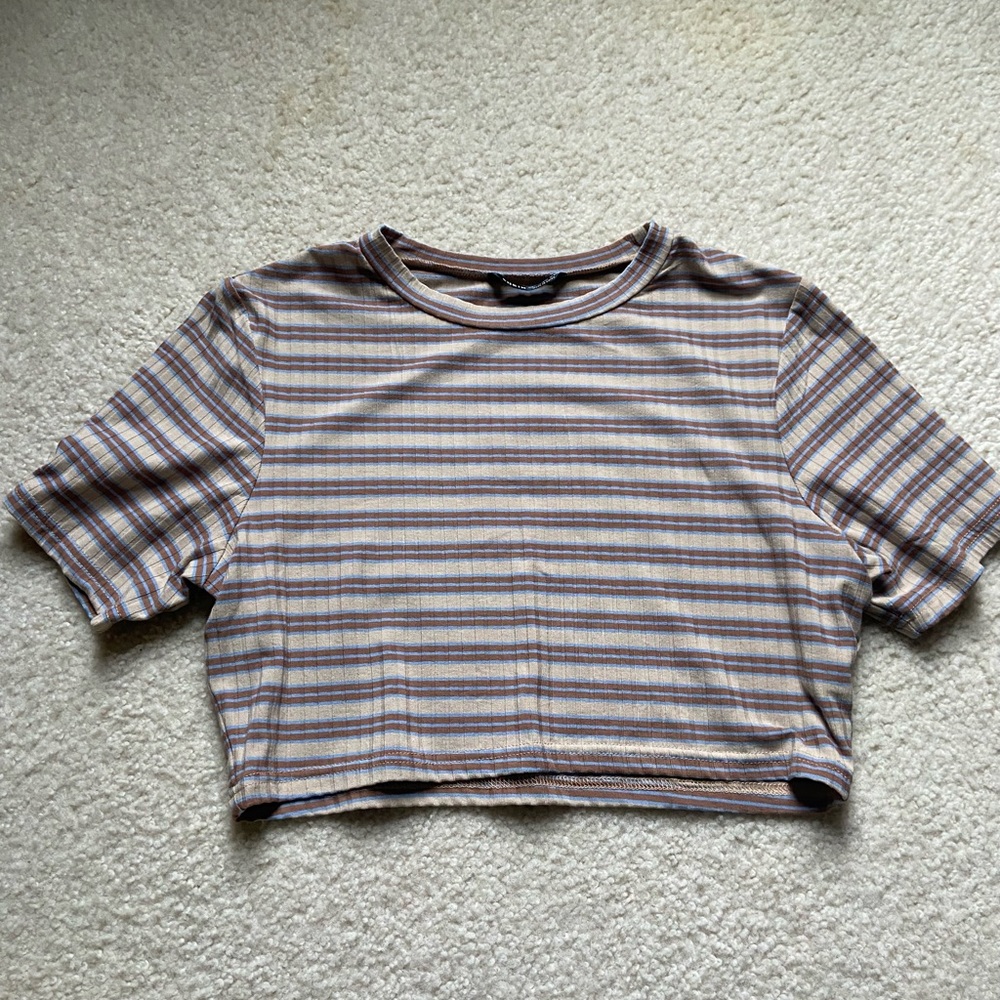 Neutral Striped Crop Top